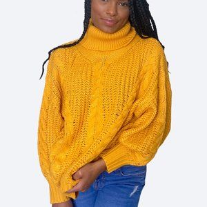 Mustard Yellow Turtleneck Sweater